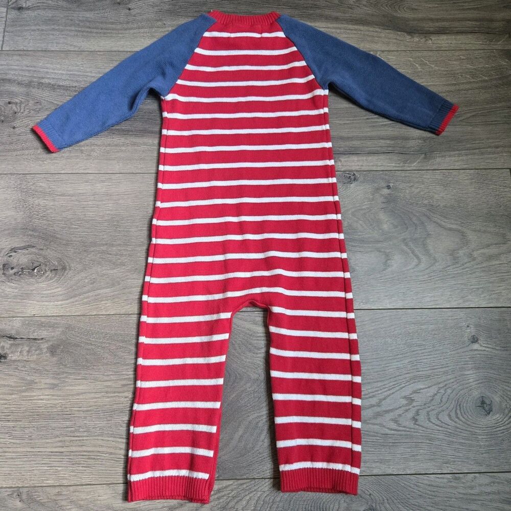 NWT Good Lad Baby Boy 12M Knit Sweater Romper Red Striped Hunk Cracker Barrel - Picture 10 of 10